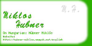 miklos hubner business card