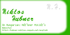 miklos hubner business card